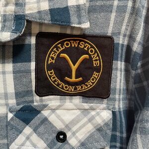 Yellowstone Men's Shirt L Brown Plaid Button Front Western‎ Ranch Wear